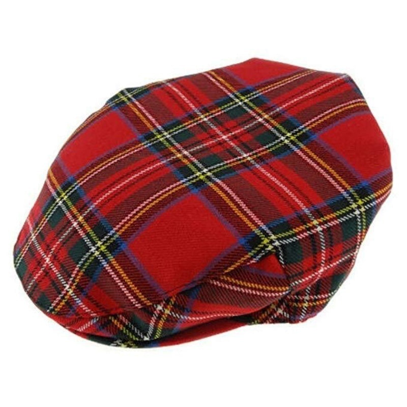 Load image into Gallery viewer, Stratford England Tartan Flat Hat Wool Country Driving Fishing Cap Linney-1

