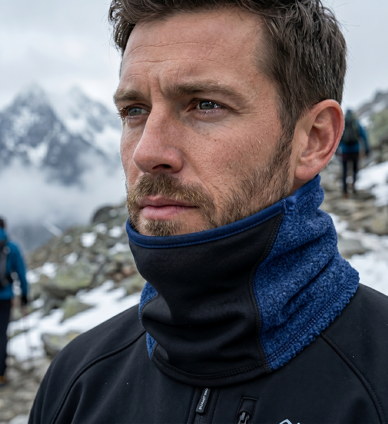 Load image into Gallery viewer, Breathable Fleece/Spandex Face and Neck Warmer Warm Winter Scarf in Navy-3
