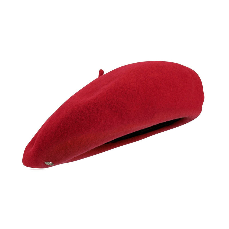 Load image into Gallery viewer, Laulhere The Iraty Cashmere/Wool Satin Lined Unisex Beret in Rouge Passion (One Size)-1

