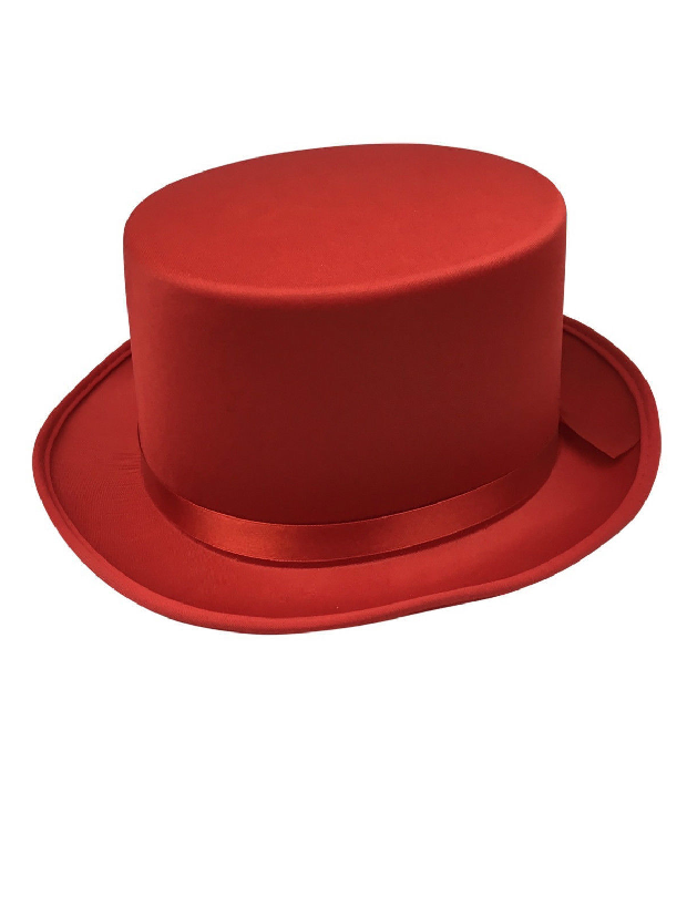 Load image into Gallery viewer, 2x SATIN TOP HAT Costume Party Cap Fancy Dress Trilby Fedora One Size - Red-3

