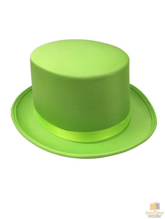 6x SATIN TOP HAT Costume Party Cap Fancy Dress Trilby Fedora One Size BULK - Light Green-2