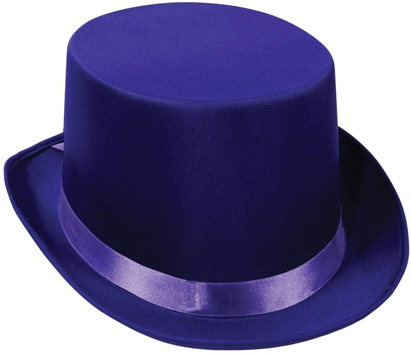 Load image into Gallery viewer, 6x SATIN TOP HAT Costume Party Cap Fancy Dress Trilby Fedora One Size BULK - Purple-2
