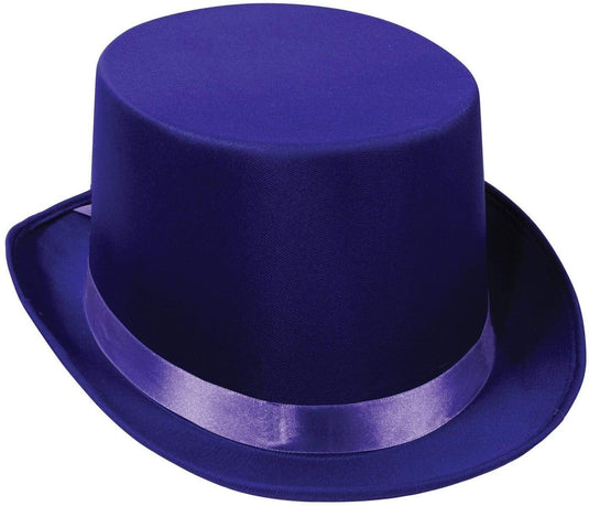 6x SATIN TOP HAT Costume Party Cap Fancy Dress Trilby Fedora One Size BULK - Purple-2