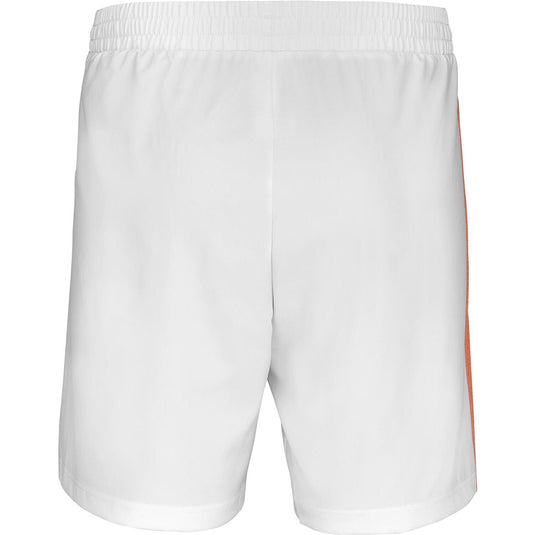 Babolat Play Mens Tennis Shorts in White/Orange-4