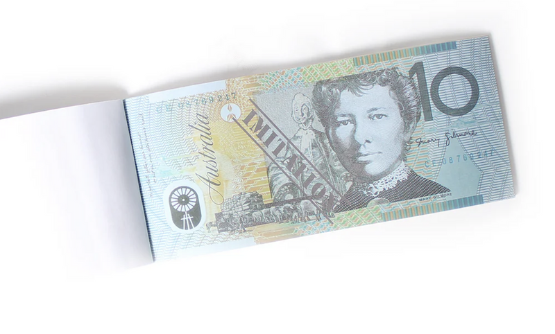 Load image into Gallery viewer, 10 Dollar Australian Souvenir Note Pad Fake AUD Money - 1 Pack of 50 Sheets-4
