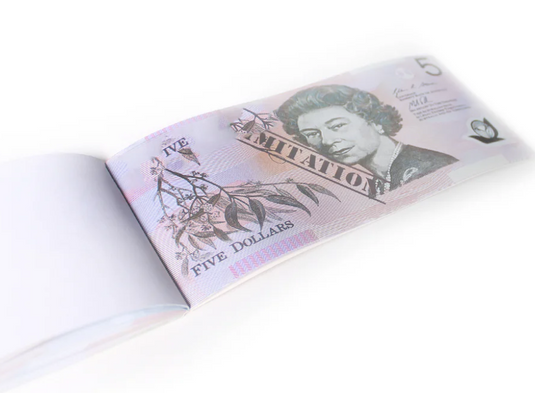 5 Dollar Australian Souvenir Note Pad Fake AUD Money - 1 Pack of 50 Sheets-3