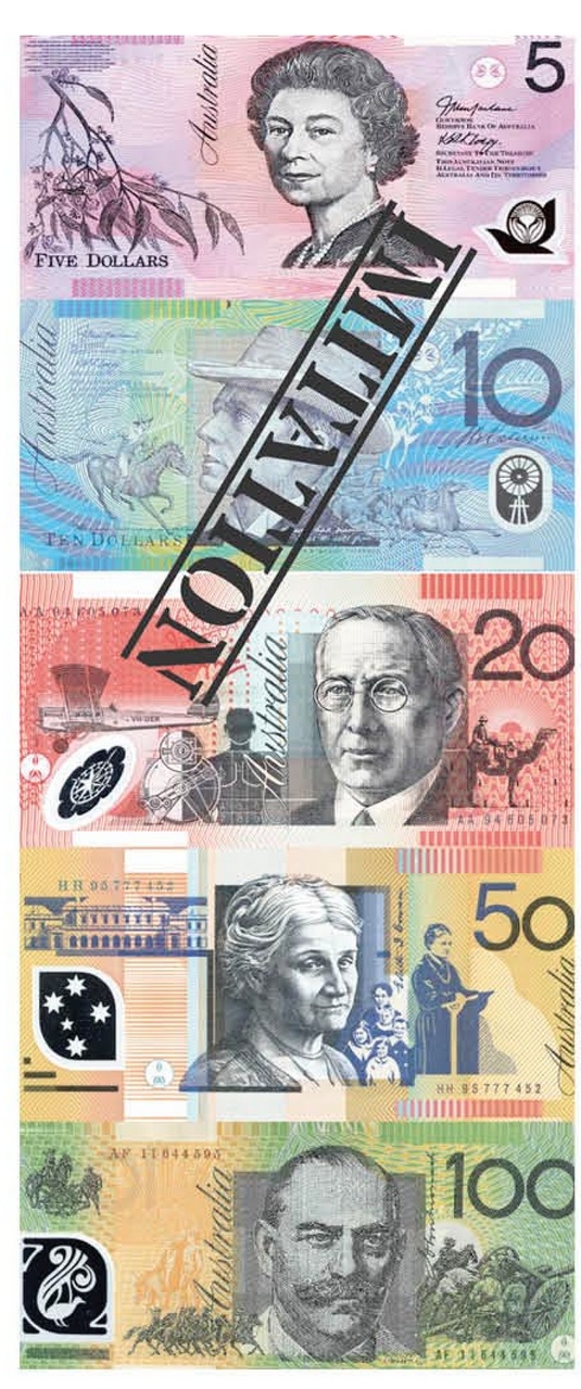 Assorted Dollar Australian Souvenir Note Pad Fake AUD Money - 1 Pack of 50 Sheets-2