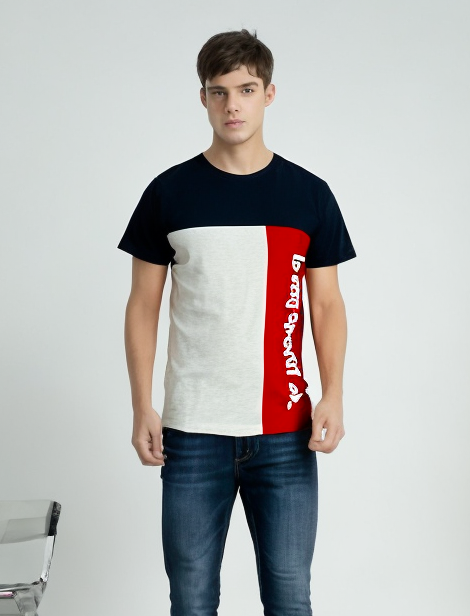 Le Coq Sportif Mens Marceau Tee Top T Shirt - Dress Blues-0