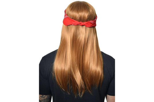 Ginger Punk Rock Wig Rockstar with Red Bandana Party Costume-2