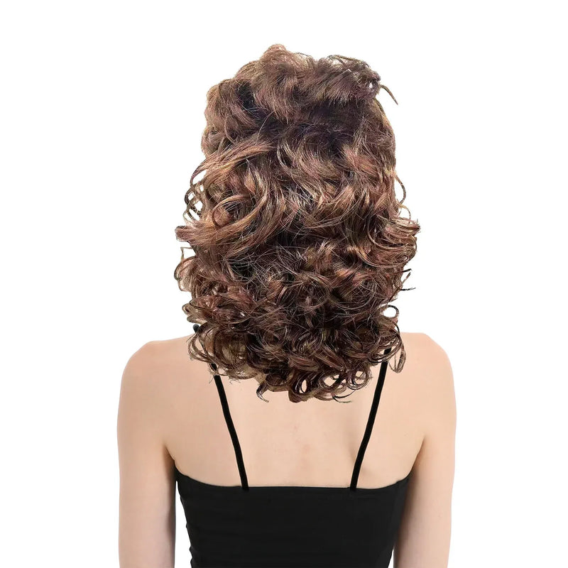 Load image into Gallery viewer, RETRO WIG Curly Long Hair Disco Punk Rock Party Costume 60s 70s 22425 - Brown-2
