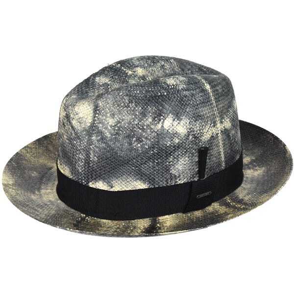 Load image into Gallery viewer, Bailey Mens Derwent Fedora Straw Hat Made in USA Genuine Panama - Black/White-1
