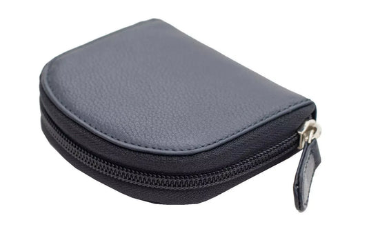 Dents 8cm x 7cm Avon Smooth Leather Coin Purse Zip Around - Black-1