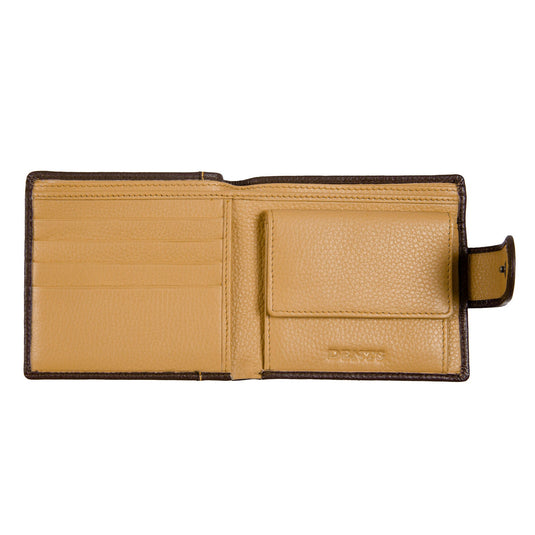 Dents Mens Pebble Grain Leather Bifold Wallet with RFID Blocking and Coin Purse in Bordeaux/Light Tan-4
