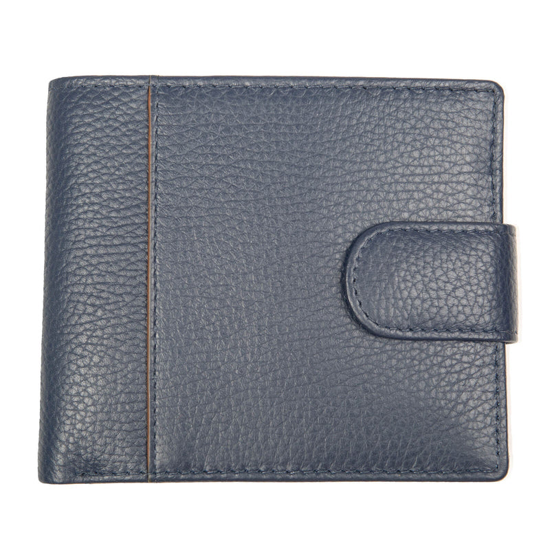 Load image into Gallery viewer, Dents Mens Pebble Grain Leather Bifold Wallet with RFID Blocking and Coin Purse in Navy/Cognac-0
