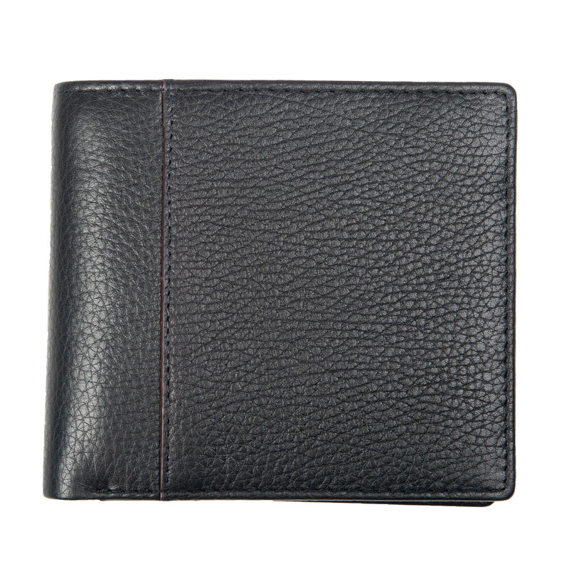 Load image into Gallery viewer, Dents Men's Slim Pebble Grain Leather Bifold Wallet with RFID Blocking in Black/Bordeaux-1
