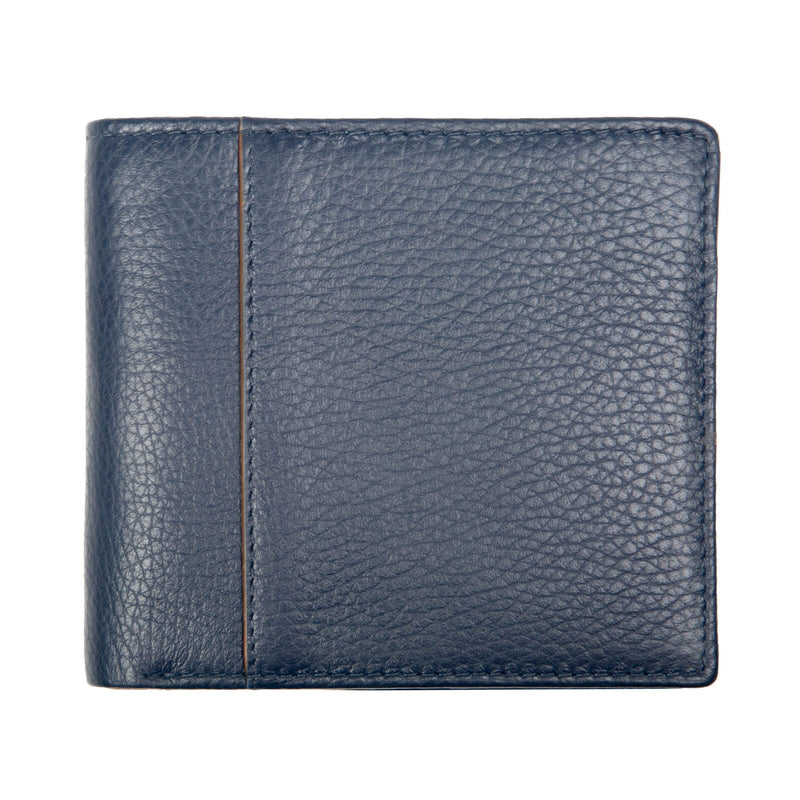 Load image into Gallery viewer, Dents Mens Slim Pebble Grain Leather Bifold Wallet with RFID Blocking in Navy/Cognac-0
