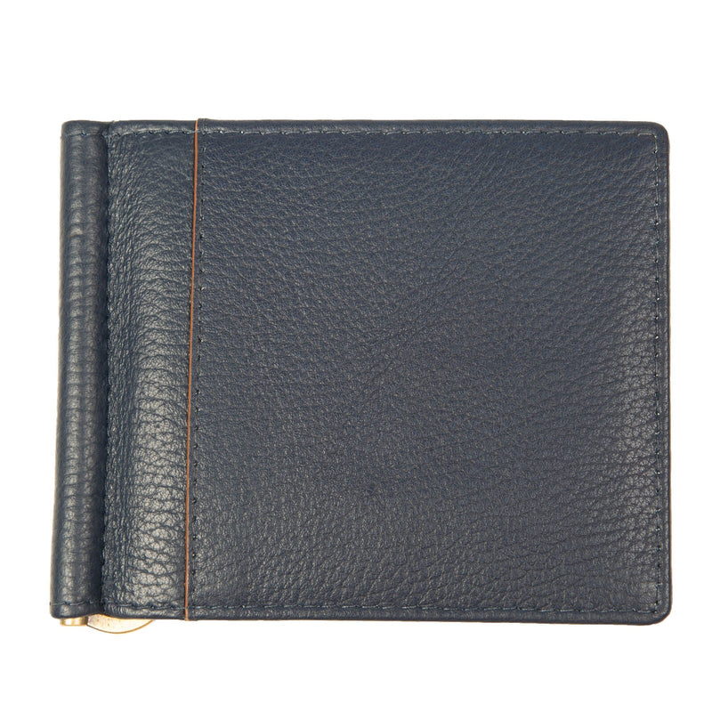 Load image into Gallery viewer, Dents Mens Pebble Grain Leather Bifold Wallet with Money Clip and RFID Blocking in Navy/Cognac-0
