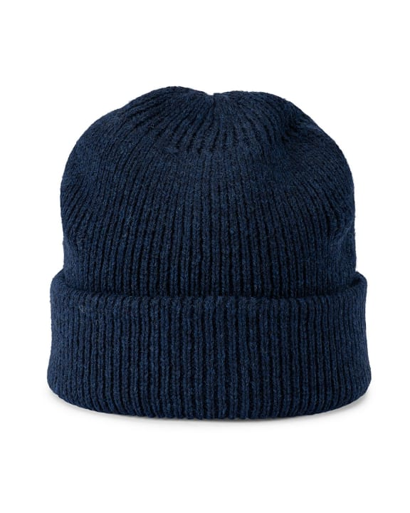 Load image into Gallery viewer, Mens Shetland Ragg Wool Beanie Hat Fishermans Rib Winter Knit Ski Pull On  - Navy-2
