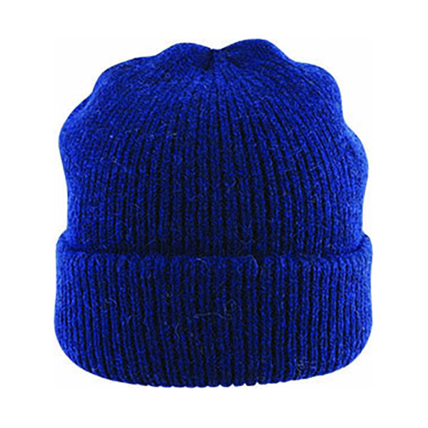 Load image into Gallery viewer, Mens Shetland Ragg Wool Beanie Hat Fishermans Rib Winter Knit Ski Pull On  - Navy-1
