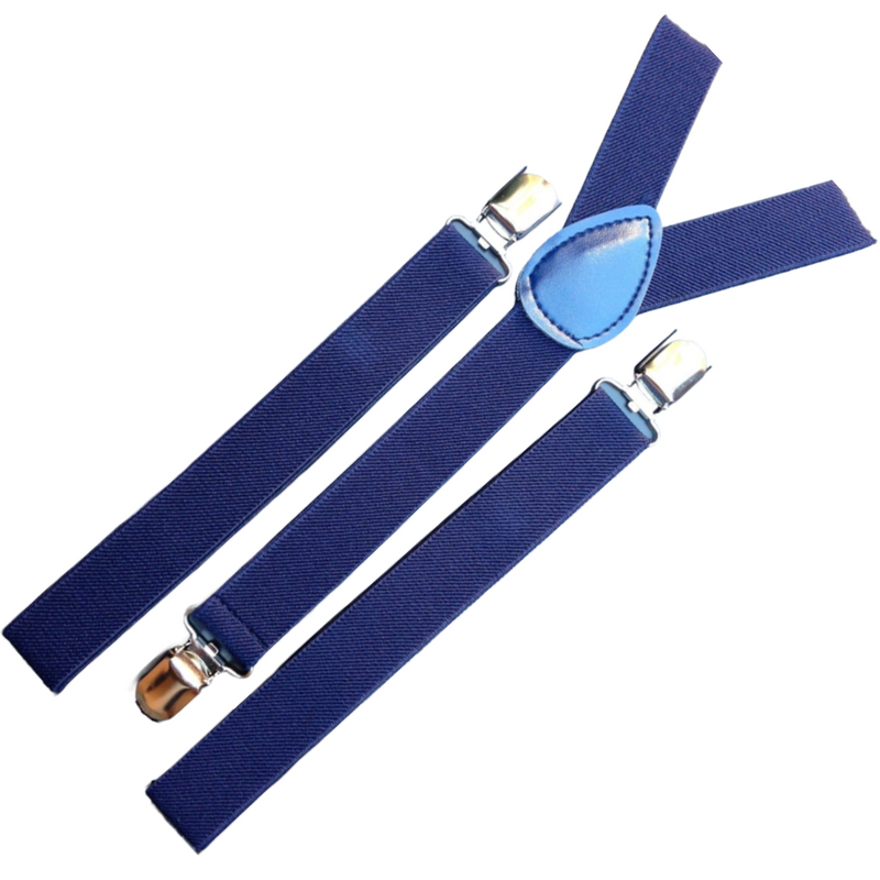 Load image into Gallery viewer, 6x Mens Suspenders Braces Adjustable Strong Clip On Elastic Formal Wedding BULK - Navy Blue
