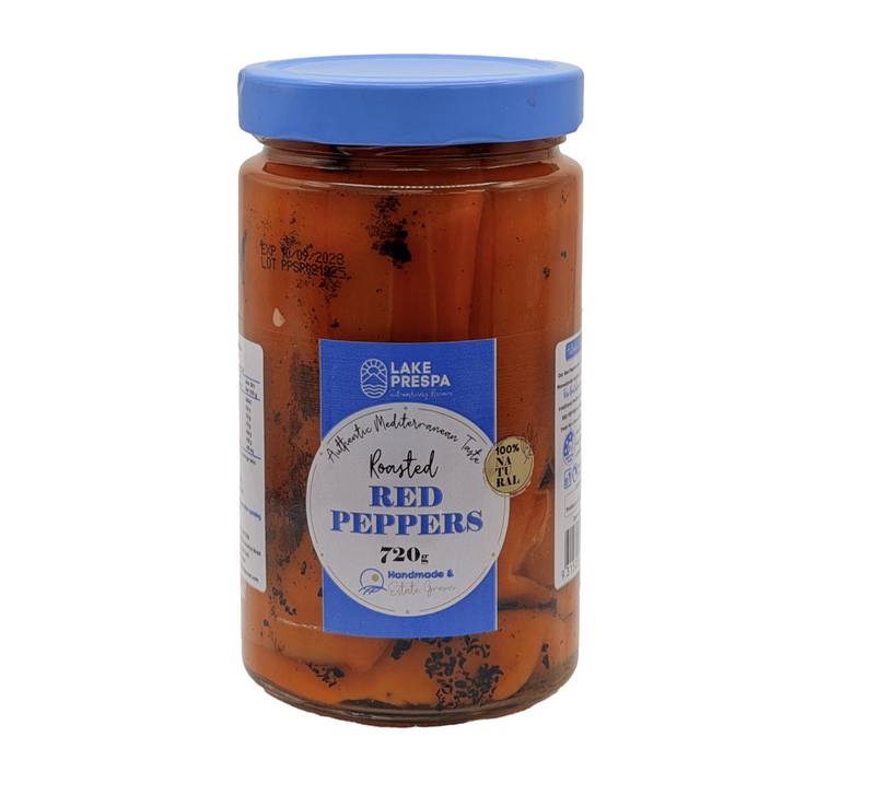 Load image into Gallery viewer, 3x 720g Lake Prespa Roasted Red Peppers/Capsicum in Glass Jar - Product of North Macedonia-2
