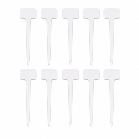 10x Garden Tee Plant Labels Seedling Seed Marker - White-2