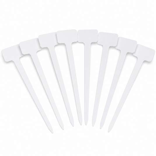 10x Garden Tee Plant Labels Seedling Seed Marker - White-0