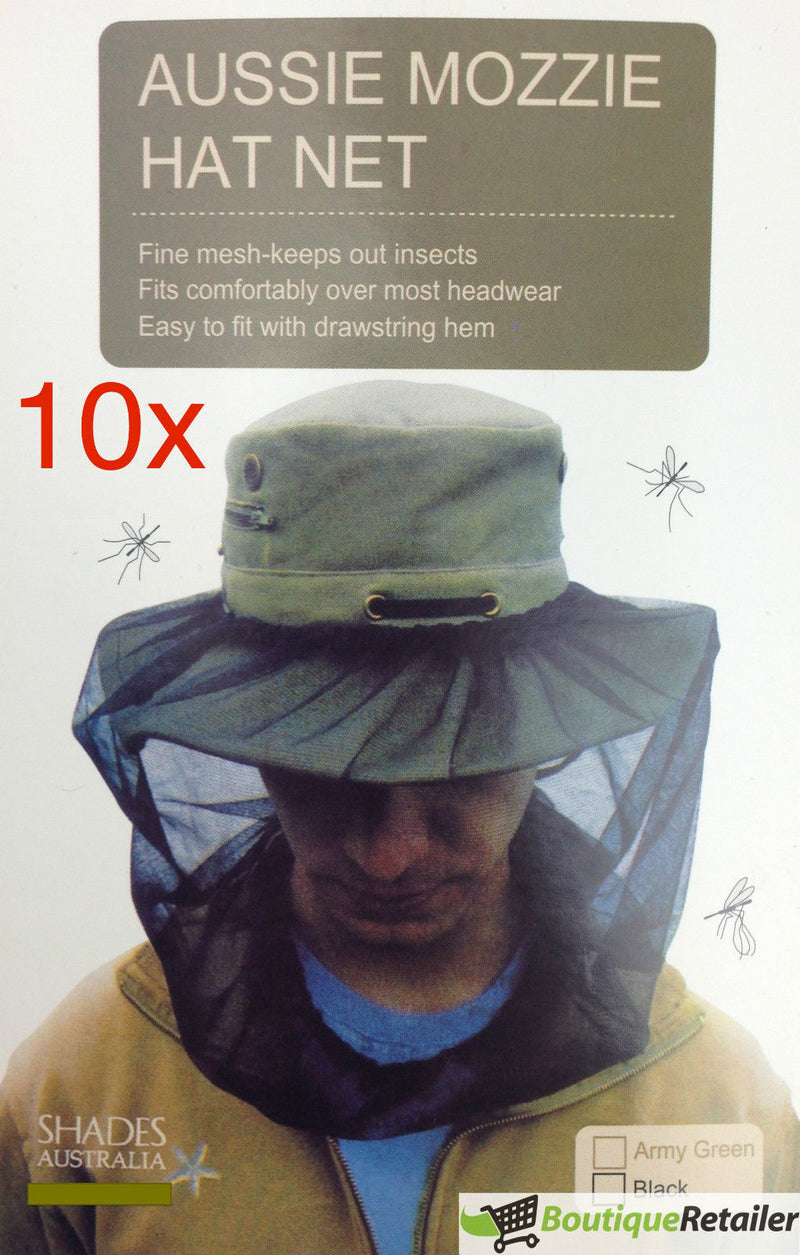 Load image into Gallery viewer, 10x Mosquito Hat Net Head Protector Bee Bug Mesh Insect Mozzie Fishing Fly BULK-4
