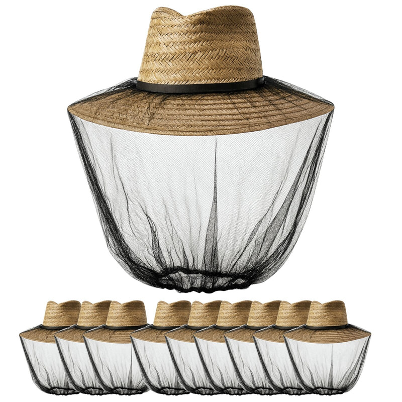 Load image into Gallery viewer, 10x Mosquito Hat Net Head Protector Bee Bug Mesh Insect Mozzie Fishing Fly BULK-0
