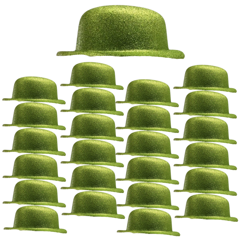 Load image into Gallery viewer, 24x GLITTER BOWLER HAT Fancy Party Plastic Costume Cap Fun Dress Up Sparkle BULK-7
