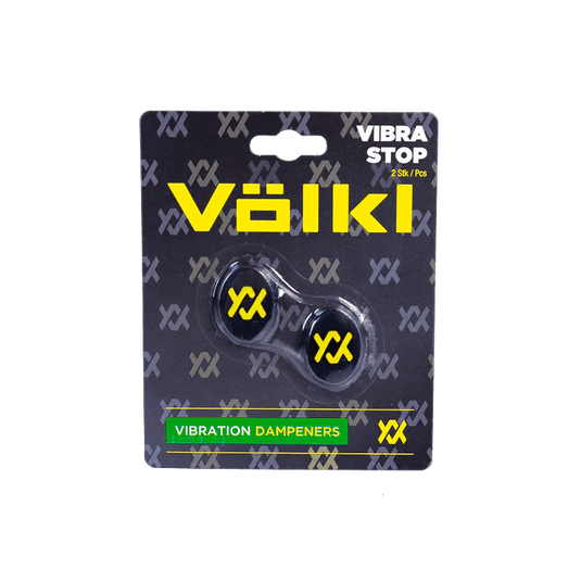 2x Volkl Vibra Stop Tennis Racquet Vibration Dampeners in Black/Yellow-1