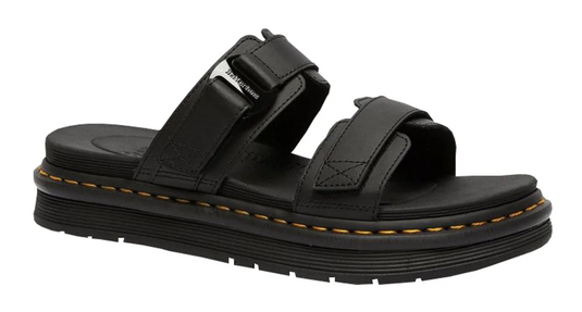 Dr. Martens Womens Chilton Slide Leather Sandal w/ Adjustable Strap-Black Hydro-1