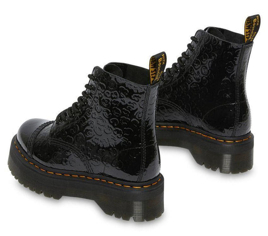 Dr Martens Womens Sinclair Jungle Boots Patent Lamper Leopard Emboss - Black-3