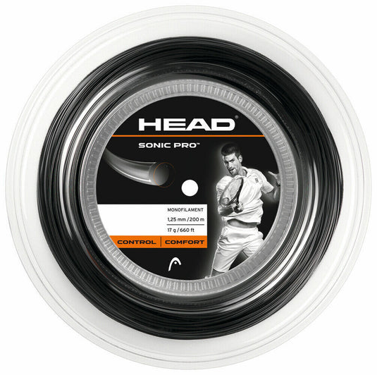 Head Sonic Pro 17g Tennis String Reel 200m 1.25mm Control Comfort - Black-2