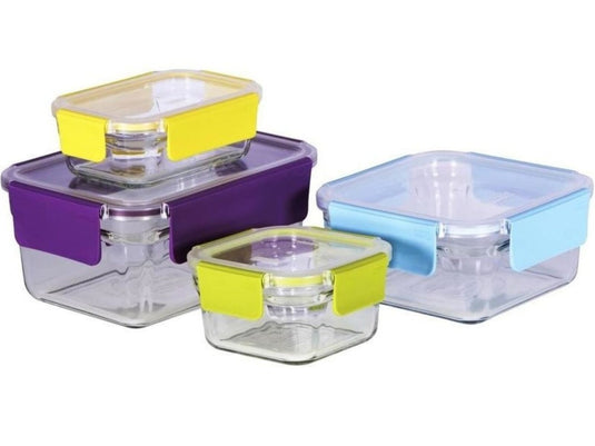 Glasslock 4-Piece Premium Oven Safe Glass Food Container Set w/ Snaplock Lids-0