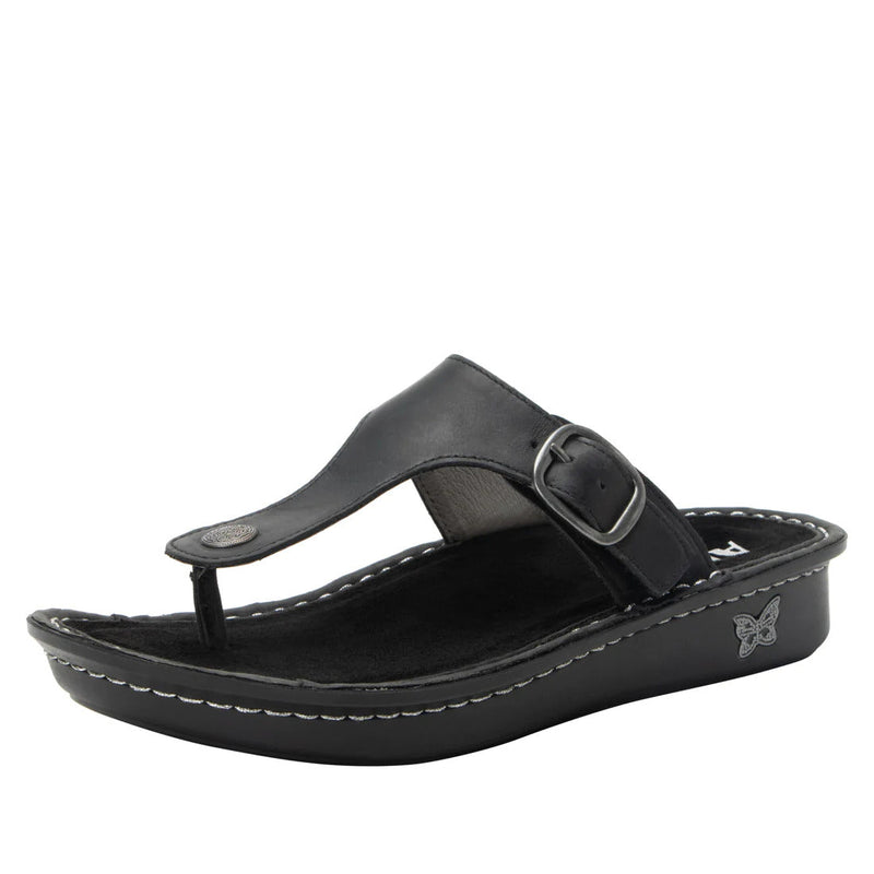 Load image into Gallery viewer, Alegria Vella Comfort Sandals Slip On Ladies Shoes - Oiled Black
