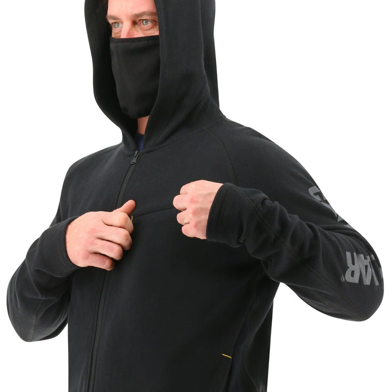 Load image into Gallery viewer, Caterpillar Mens ViralOff Hooded Sweatshirt Hoodie w Face Mask Covering - Black-4
