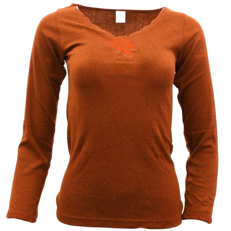 Load image into Gallery viewer, Ladies Merino Wool Blend Long Sleeve Thermal Spencer Top Thermals Underwear
