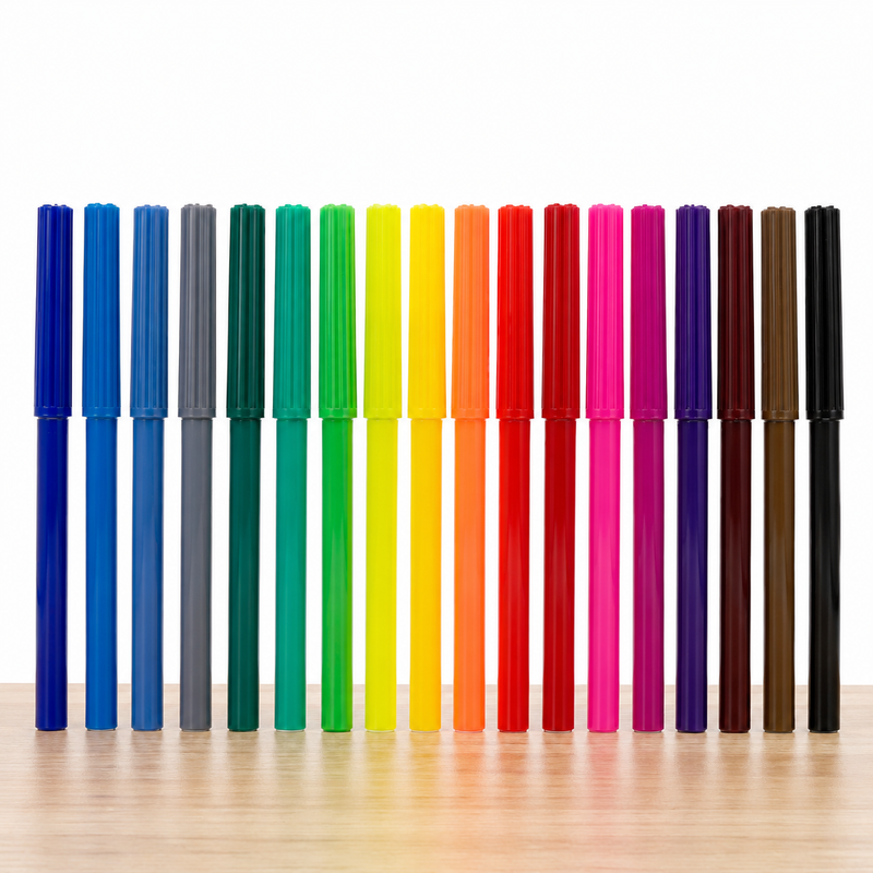 Load image into Gallery viewer, 18x Fibre-Tip Colour Markers for Drawing &amp; Colouring in Assorted Colours-2
