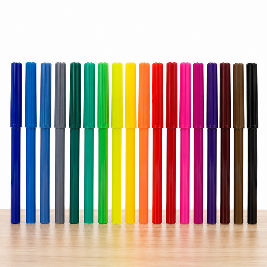 18x Fibre-Tip Colour Markers for Drawing & Colouring in Assorted Colours-2