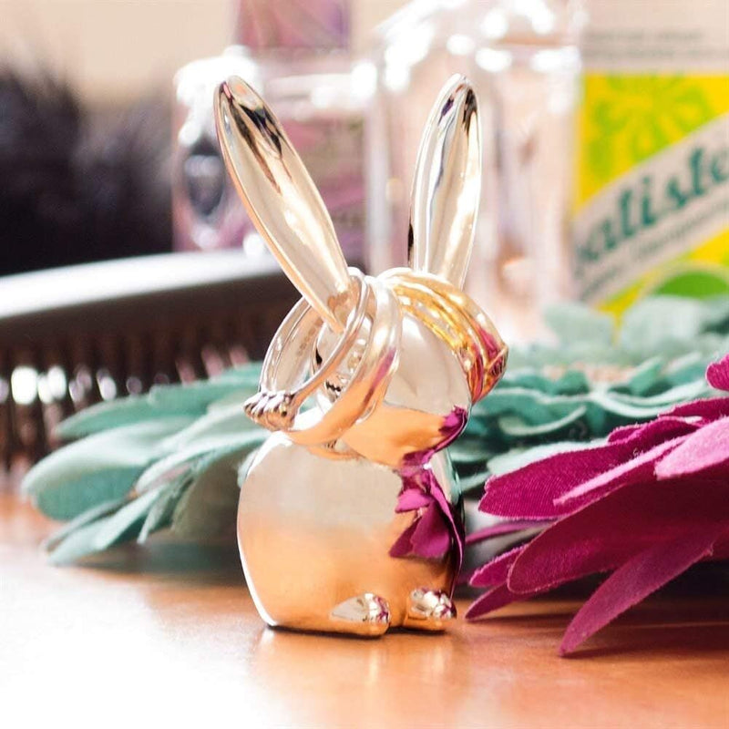 Load image into Gallery viewer, Umbra 3" Chrome Zoola Long Ear Bunny Rabbit Ring Jewelry Holder-4

