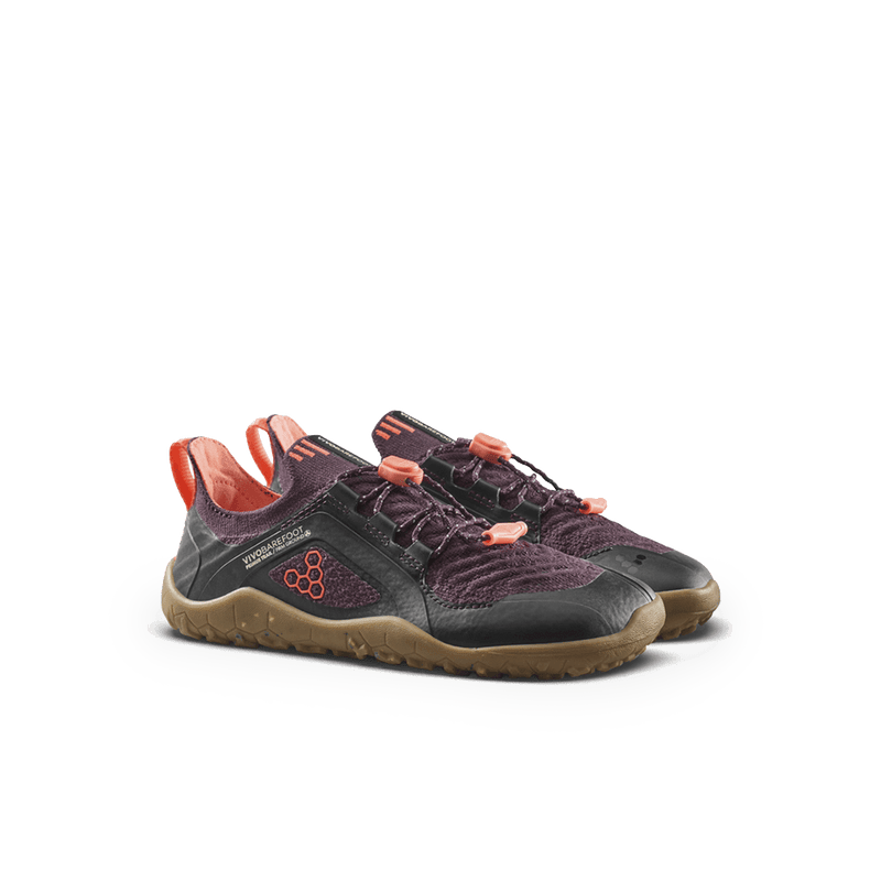 Load image into Gallery viewer, Vivobarefoot Primus Trail Knit FG Kids Huckleberry/ Molten Lava-3
