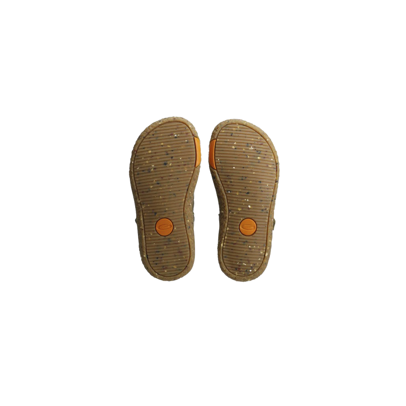 Load image into Gallery viewer, Groundies Noto 2.0 Kids' Barefoot Sandals – Khaki/Orange
