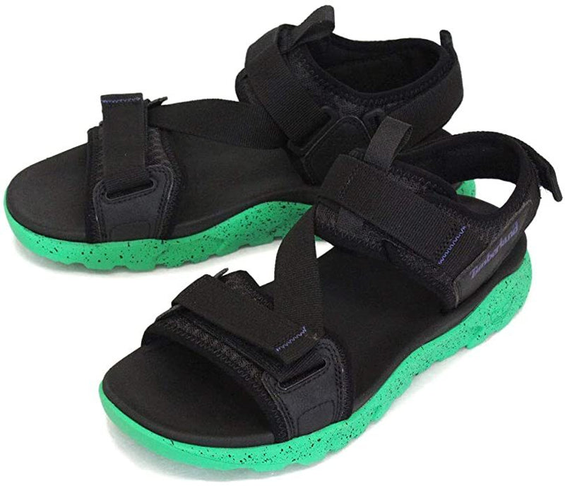 Load image into Gallery viewer, Timberland Ripcord Backstrap Sandals - Black Mesh
