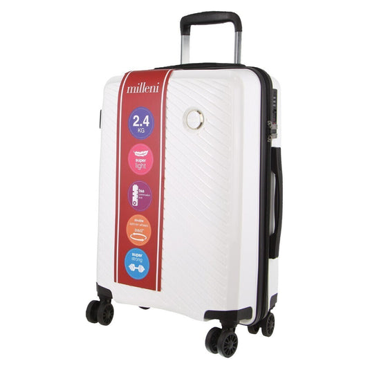 Monaco Cabin Luggage Bag Travel Carry On Suitcase 54cm (39L) - White