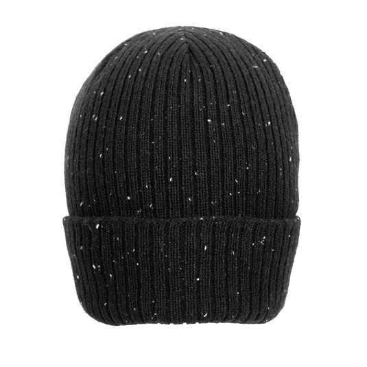 Dents Womens Ribbed Knit Wool Blend Beanie Hat with Marl Yarn in Black-3