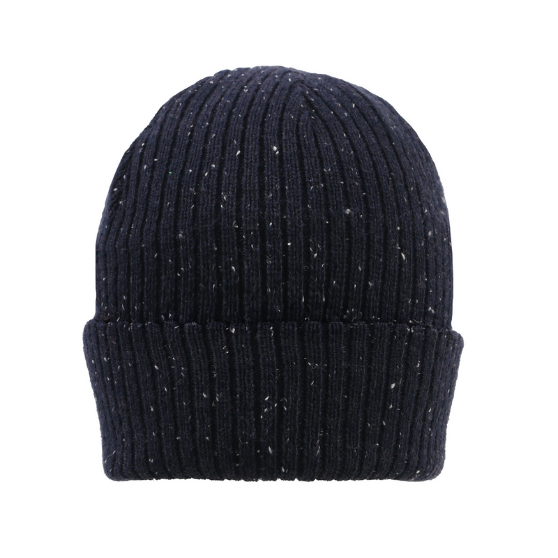 Load image into Gallery viewer, Dents Womens Ribbed Knit Wool Blend Beanie Hat with Marl Yarn in Navy-3

