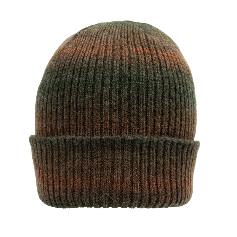 Load image into Gallery viewer, Dents Womens Ribbed Knit Beanie Hat with Ombre Pattern in Moss-0
