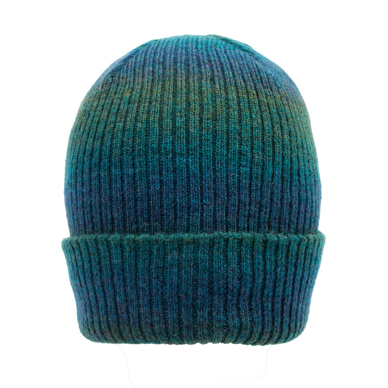 Load image into Gallery viewer, Dents Womens Ribbed Knit Beanie Hat with Ombre Pattern in Teal-1
