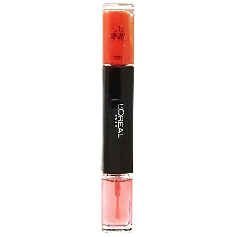 Load image into Gallery viewer, L'oreal Infallible Gel Effect Dou Nail Polish &amp; Top Coat - 013 Orange Extreme-0
